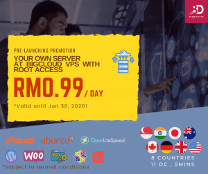 Malaysia & Singapore Server | BigDomain BigCloud VPS Private Cloud Servers Offer from RM0.99