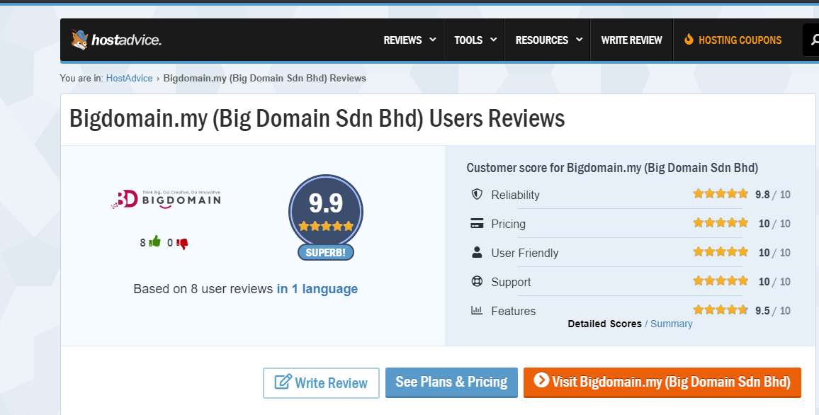 Bigdomain Malaysia Top hosting review
