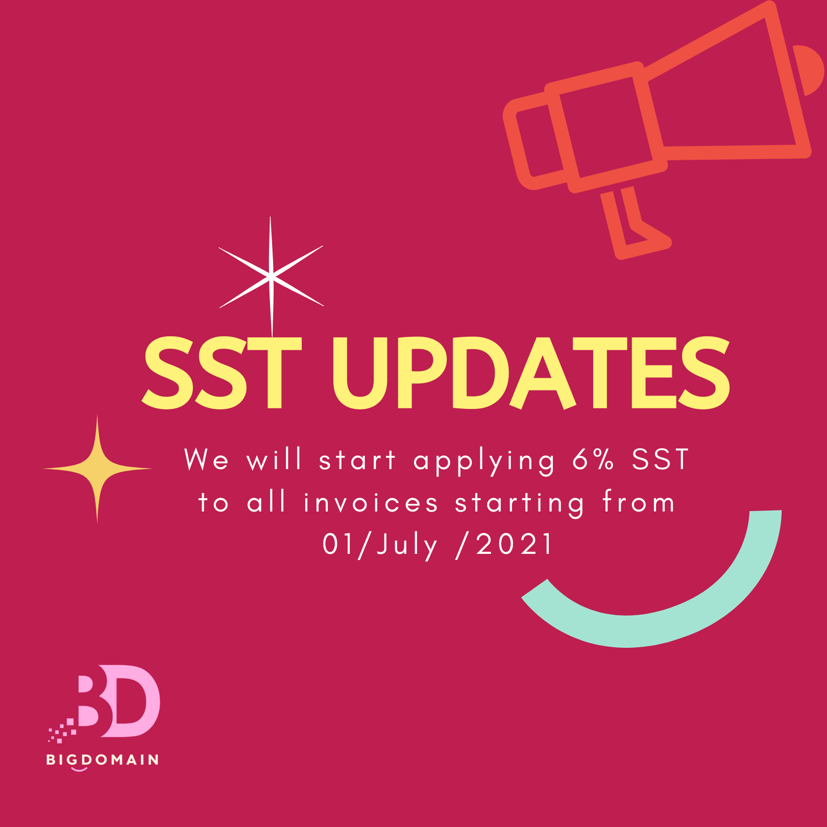 Bigdomain SST 6% SST Updates