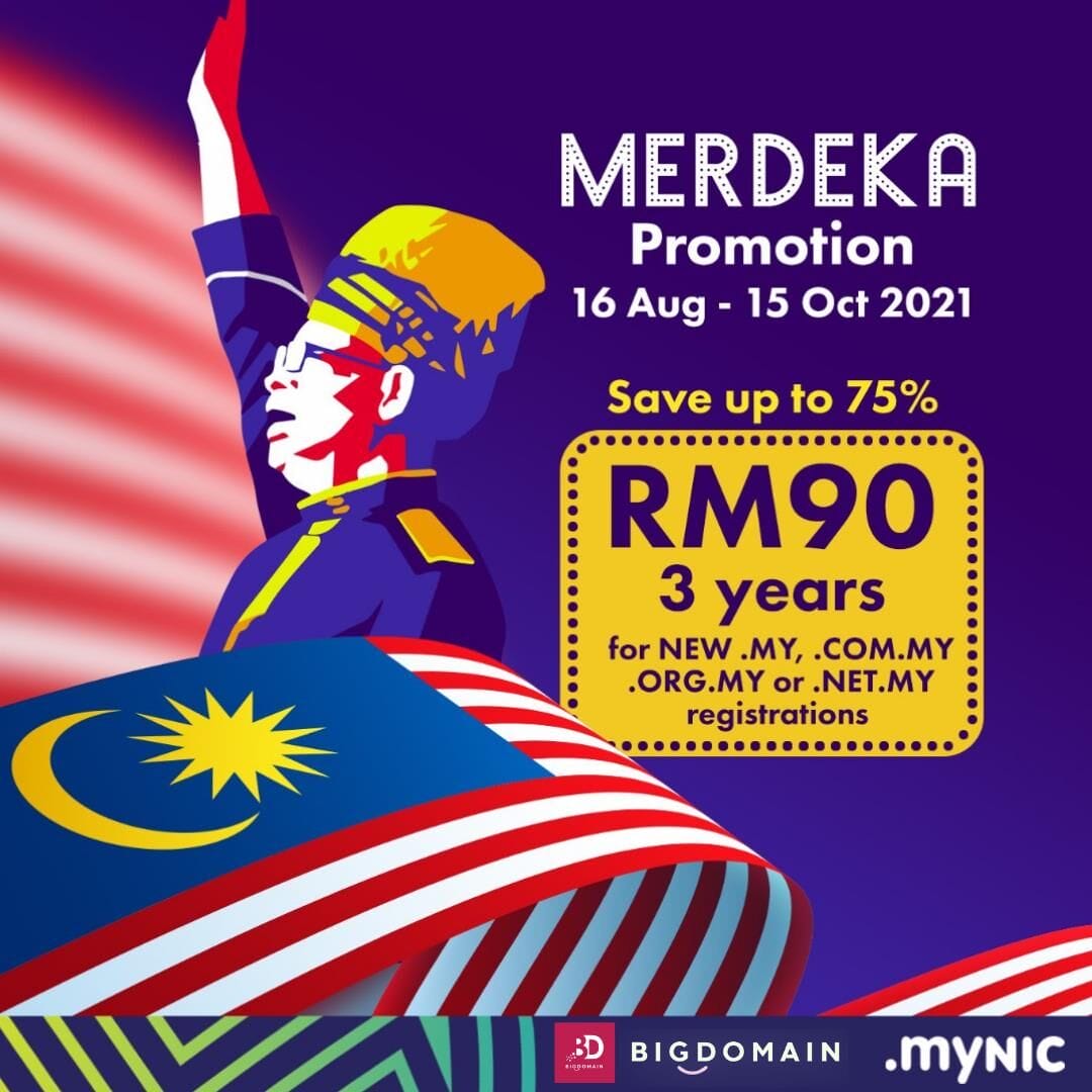 merdeka .my domain promotion RM90 3 years