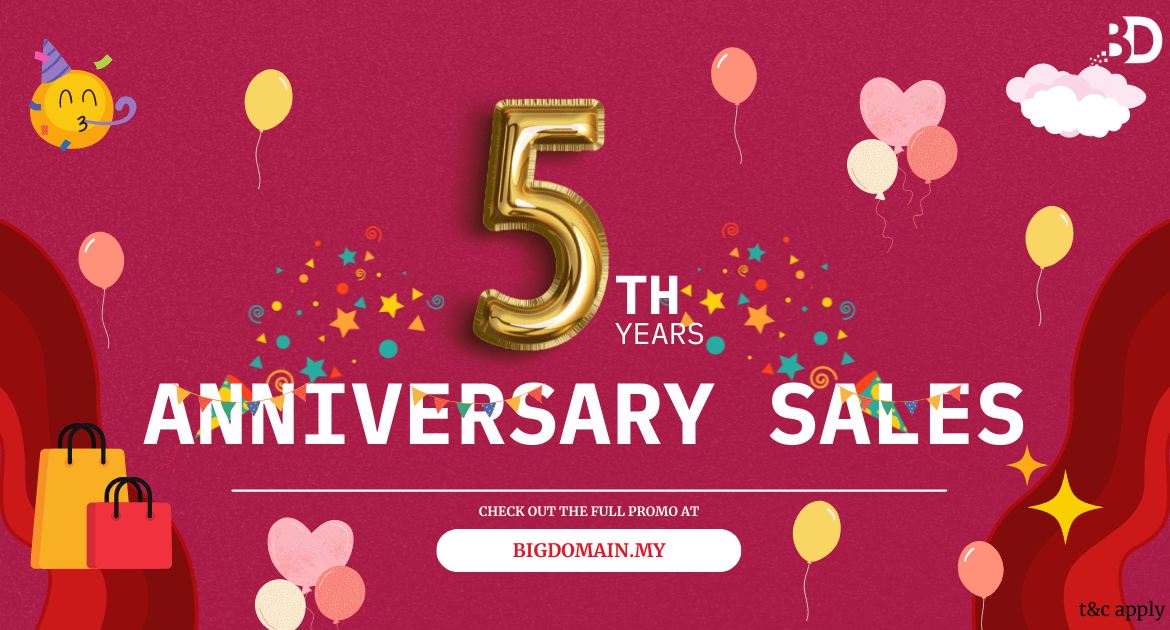 Big Domain Is Having 5th Anniversary Domain Name PROMO Now!!! 3