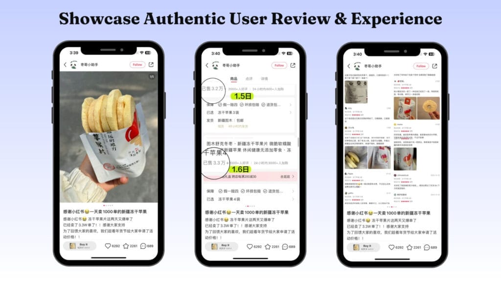 Showcase Authentic User Review and Experience