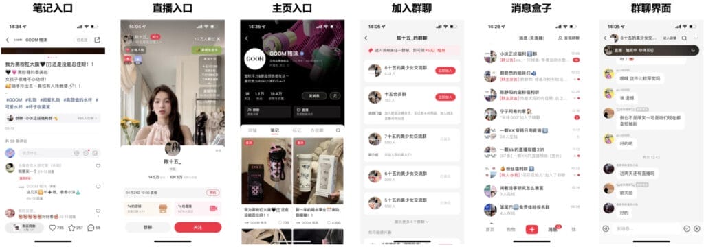 User Interface of XHS Group Chat 小红书群聊 (Image Source)
