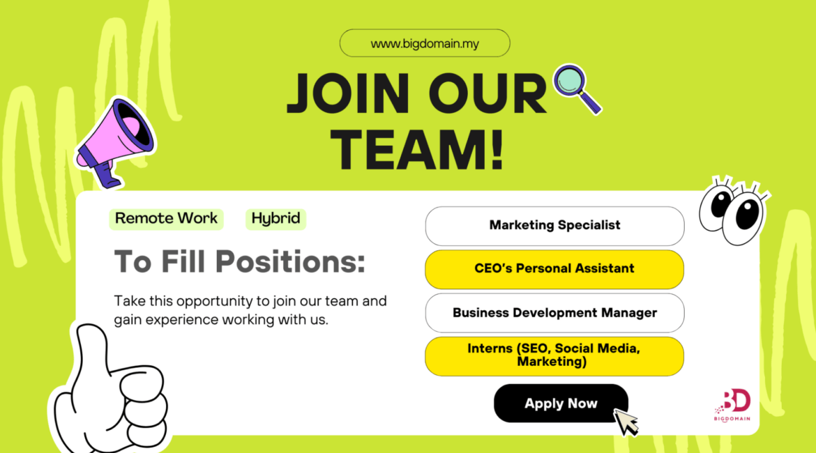 2024/2025 Exciting Remote Work Career Opportunities with BigDomain: Leading SEO Agency Malaysia 1