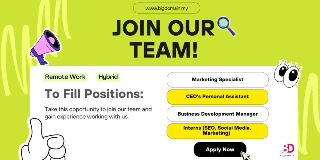 2024/2025 Exciting Remote Work Career Opportunities with BigDomain: Leading SEO Agency Malaysia