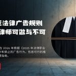 2025年法律职业宣传规则在2026已生效:律师可做与不可做事项